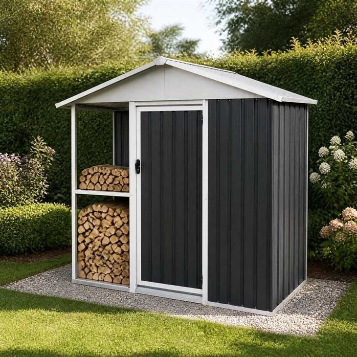 6×4FT Metal Garden Shed With Side Storage high quality