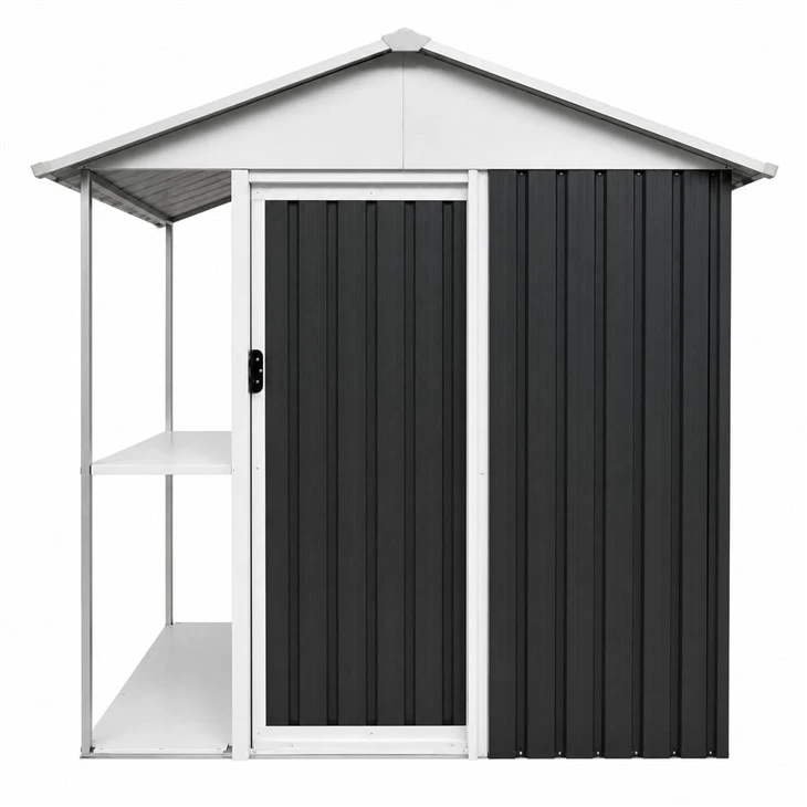 6×4FT Metal Garden Shed With Side Storage factory