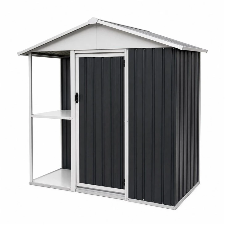 6×4FT Metal Garden Shed With Side Storage suppliers