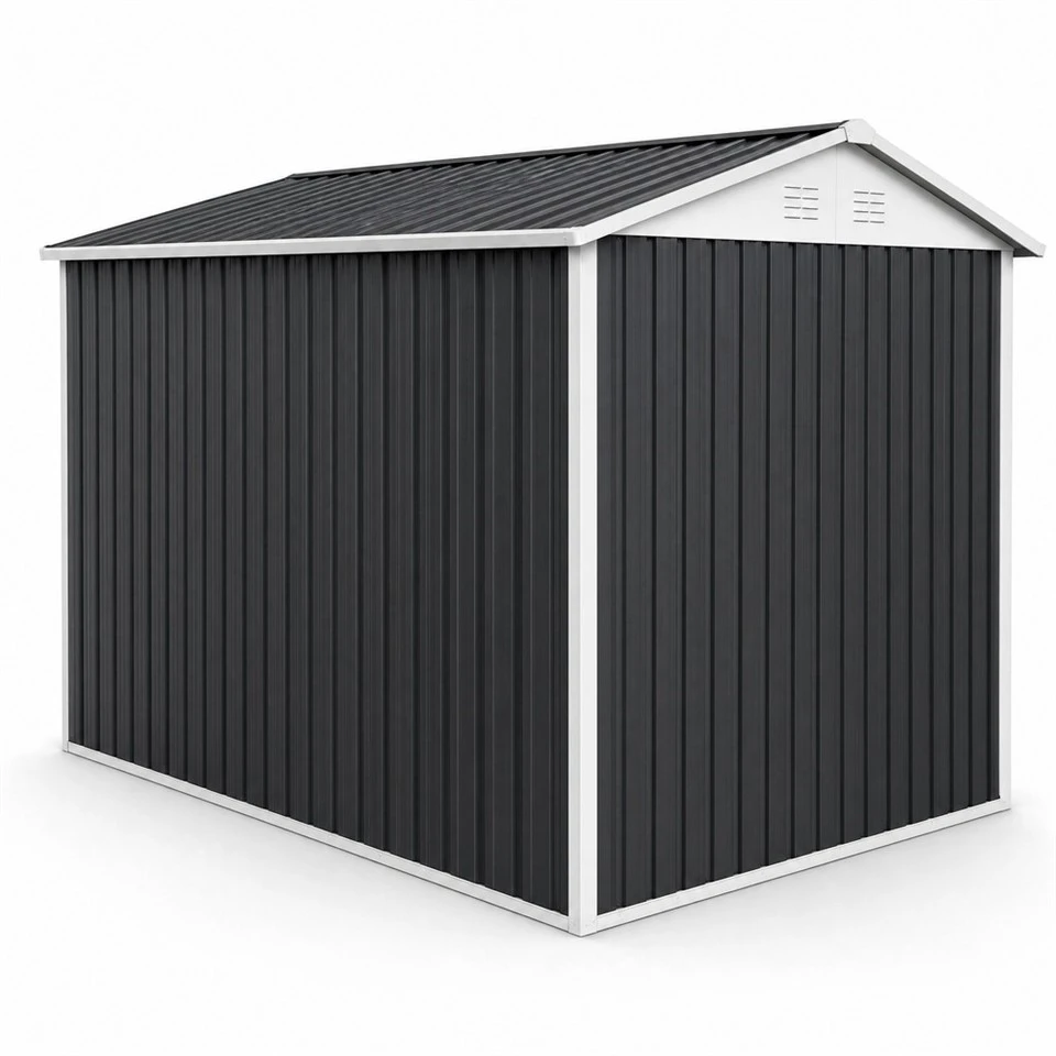 Dark Grey Steel Shed 9x6 ft best