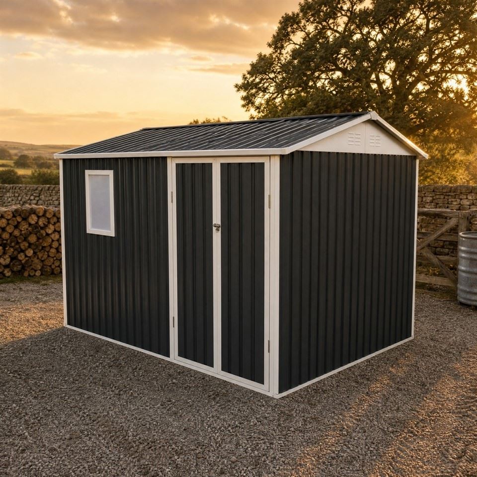 Dark Grey Steel Shed 9x6 ft price